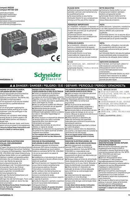 schneider施耐德Compact INS250 - Compact INV100-250 - 隔离开关 - 说明页